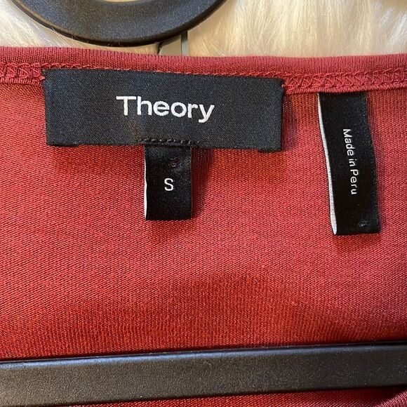 Theory Ruched Mini Dress Cider Red Fitted Bodycon S - Picture 6 of 10